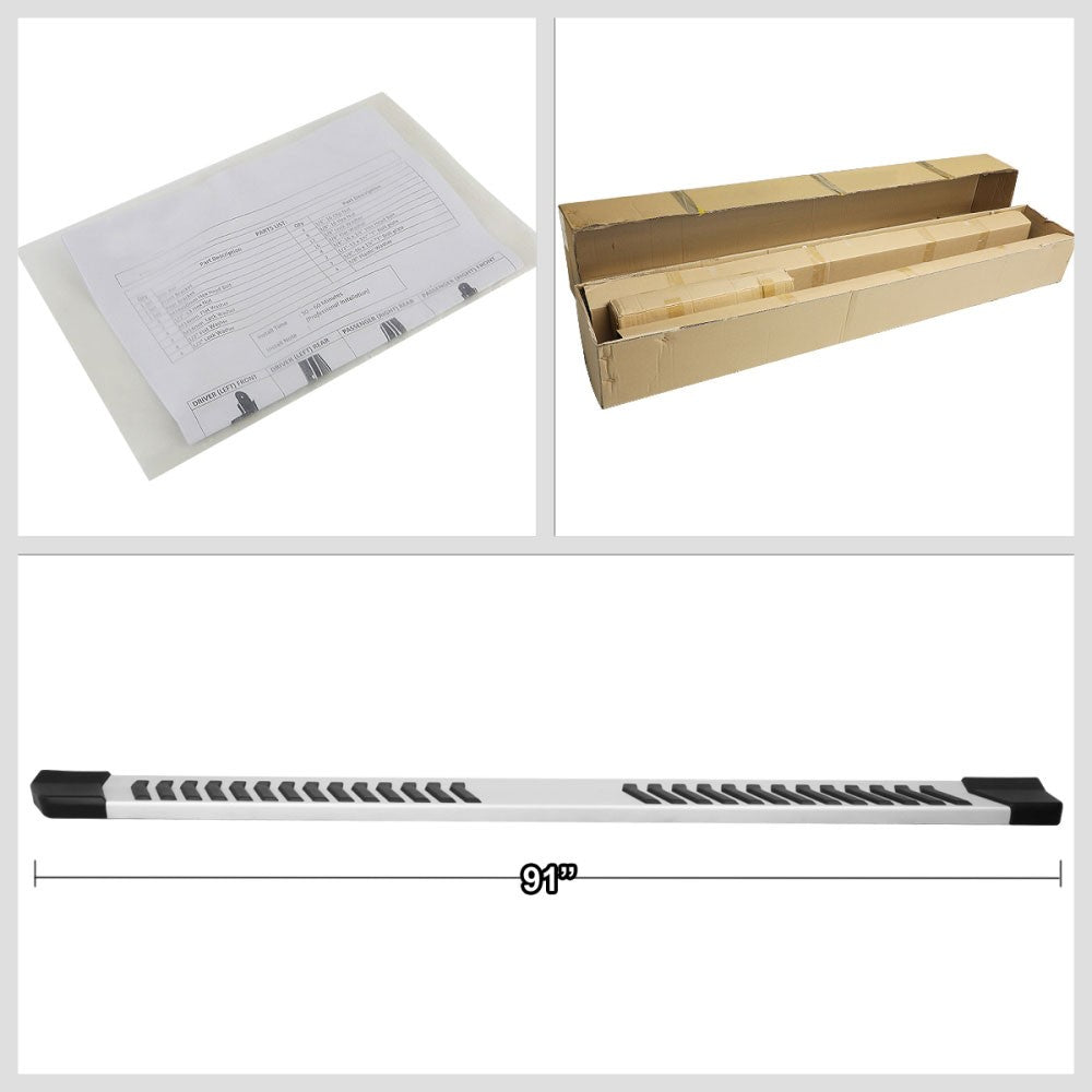 Extruded Flat Black/Silver Running Board Nerf Bar For 99-16 Ford S.Duty Crew Cab