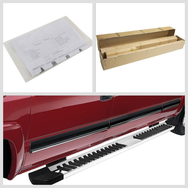 Flat Board Stripe Pad Metal Running Board Nerf Bar For 99-16 Ford SD Crew Cab
