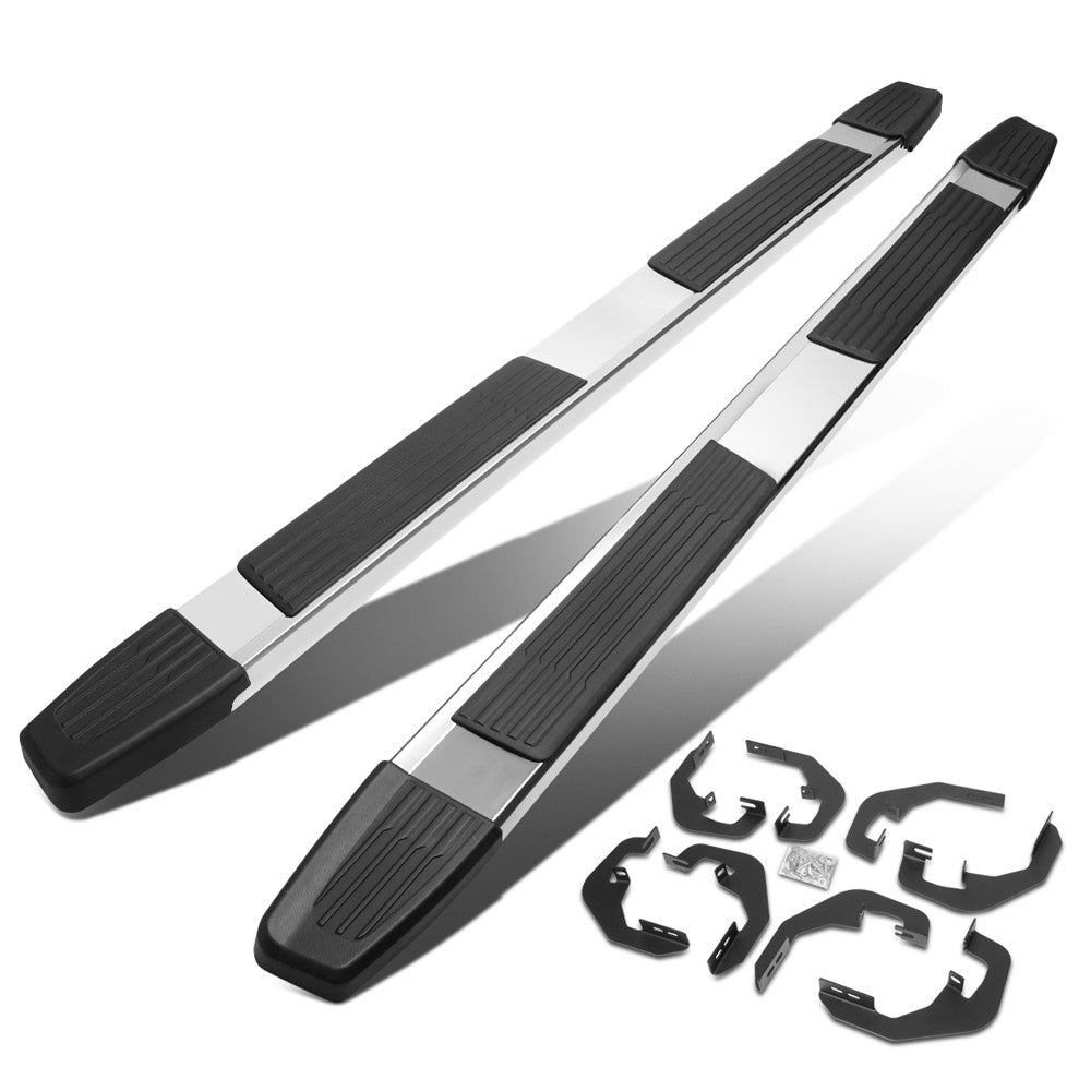 ALU Flat/5.25 Cap Metal Running Board Nerf Bar For 07-18 Silverado 1500 Crew Cab