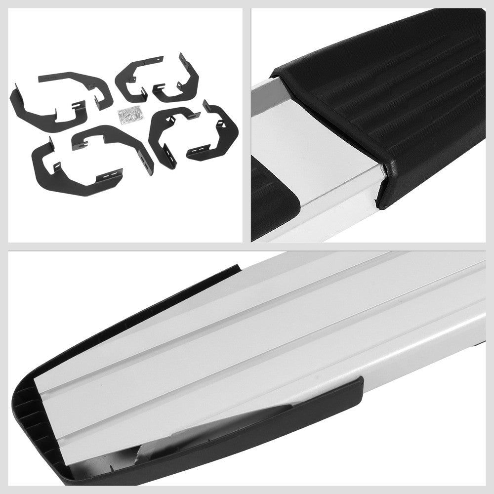 ALU Flat/5.25 Cap Metal Running Board Nerf Bar For 07-18 Silverado 1500 Crew Cab