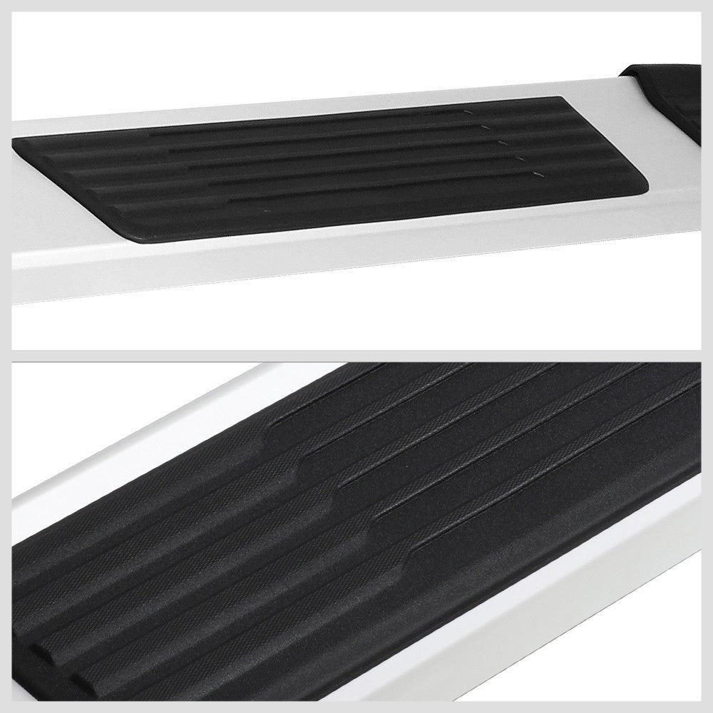 Flat Black/Silver Running Board Nerf Bar For 19+ Silverado/Sierra 1500 Crew Cab