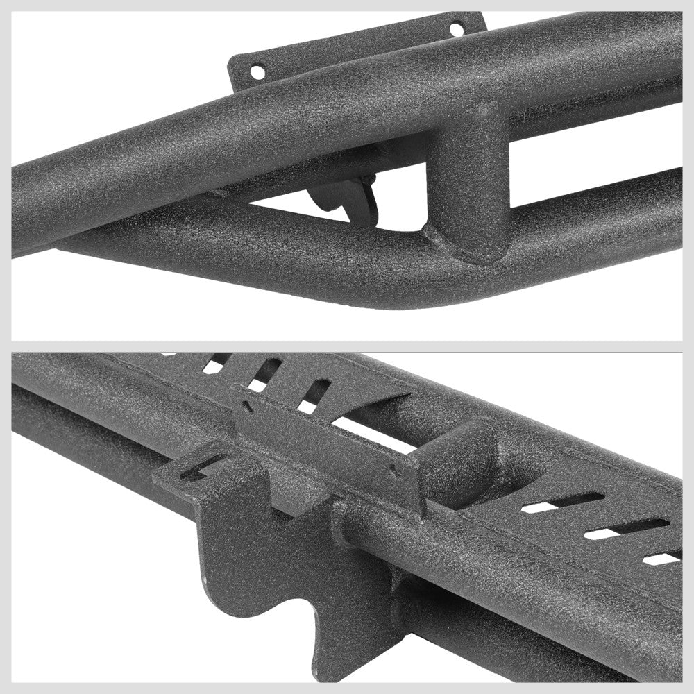 76" Steel Girder Black Running Board Nerf Bar For 18+ Jeep Wrangler JL 4Dr