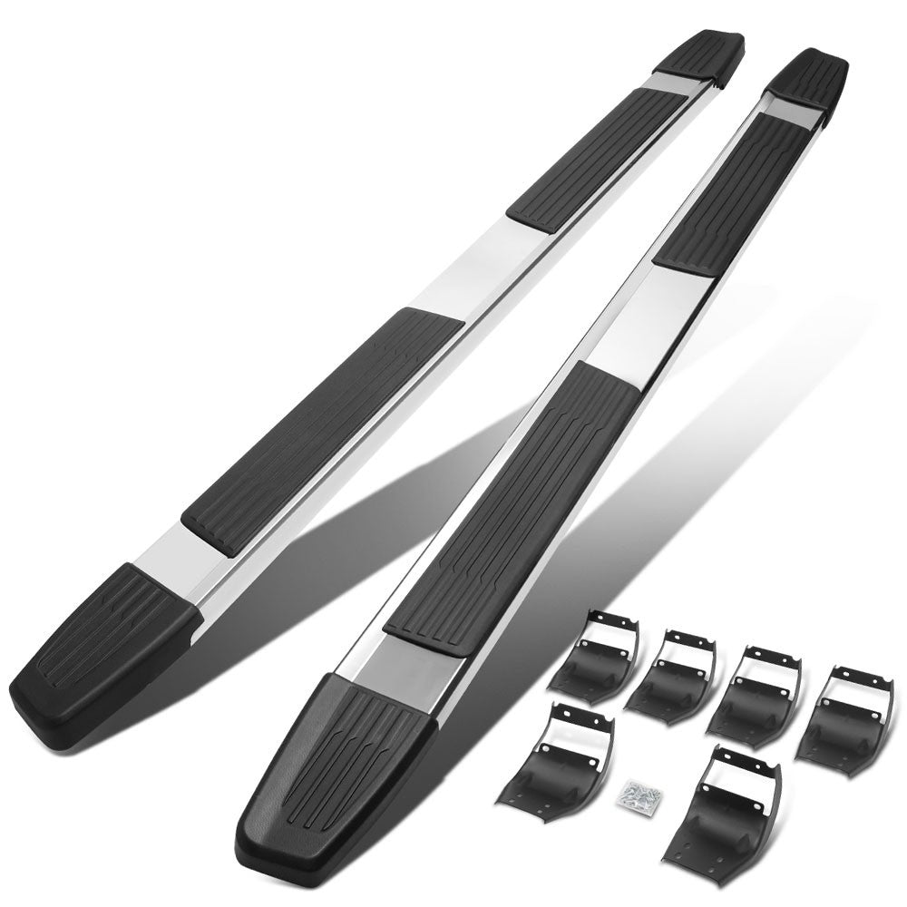 Flat Step/5.25 Cap Metal V2 Running Board Nerf Bar For 15+ Ford F-150 Crew Cab
