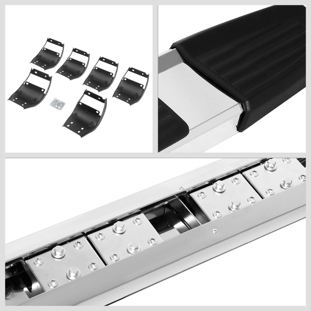 Flat Step/5.25 Cap Metal V2 Running Board Nerf Bar For 15+ Ford F-150 Crew Cab