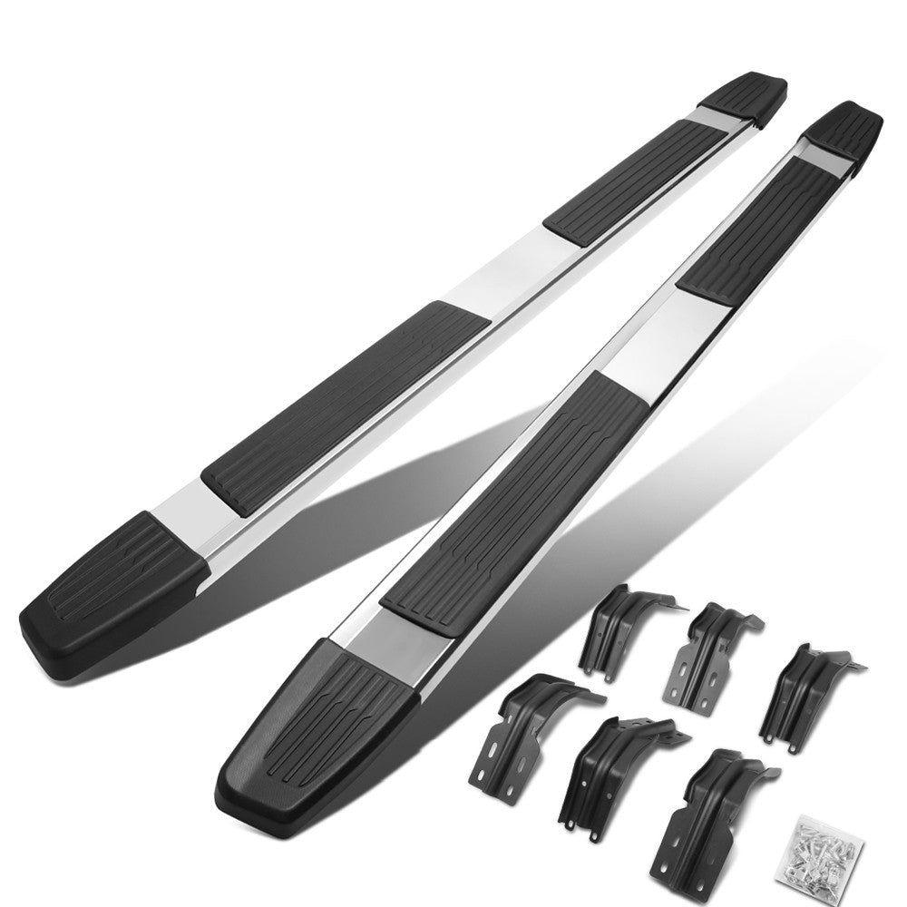 Flat Step/5.25 Cap Metal Running Board Nerf Bar For 99-16 Ford S.Duty Crew Cab