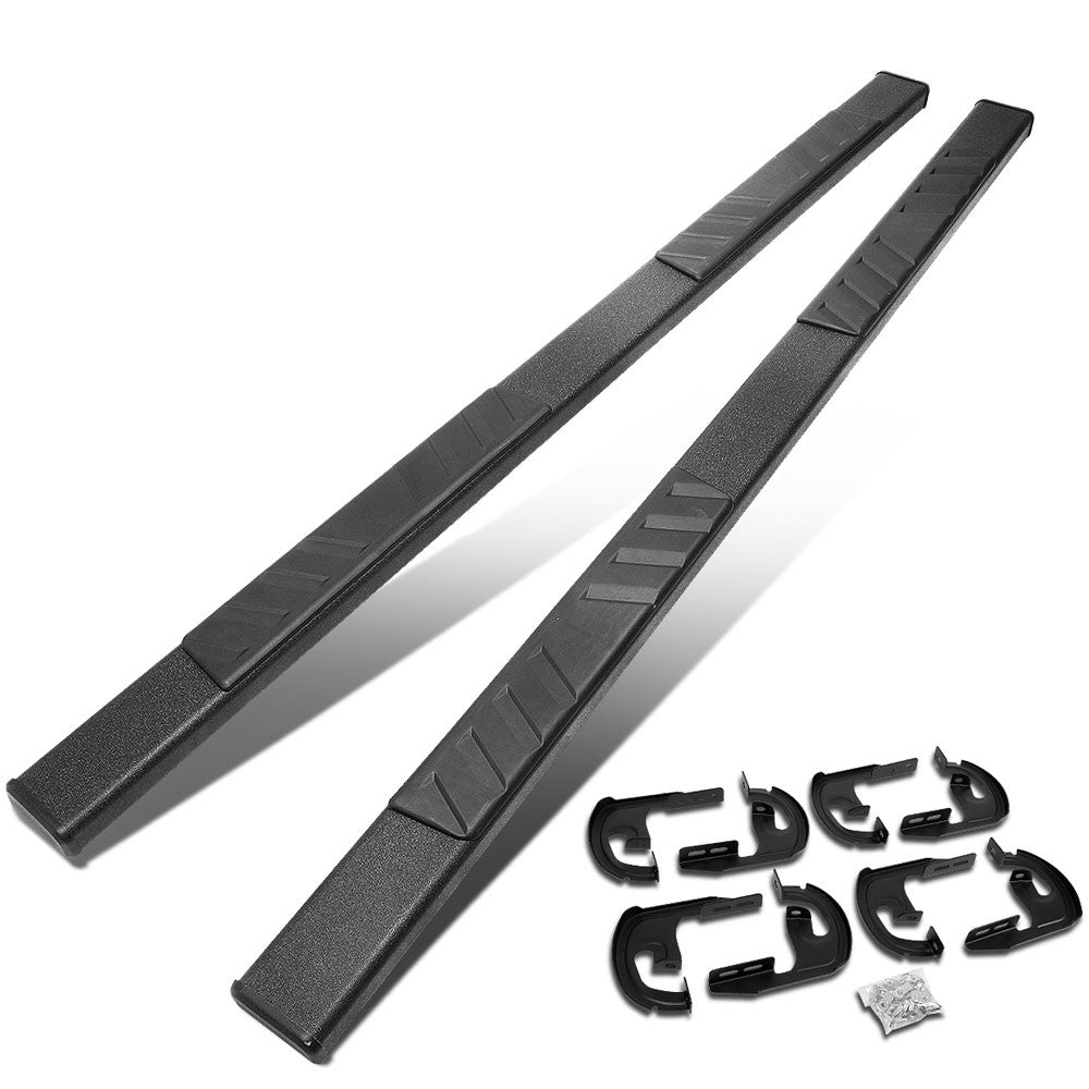 90" Black Slant Pattern 2 Pad Running Board For 04-14 F-150 P221 P415 Crew Cab