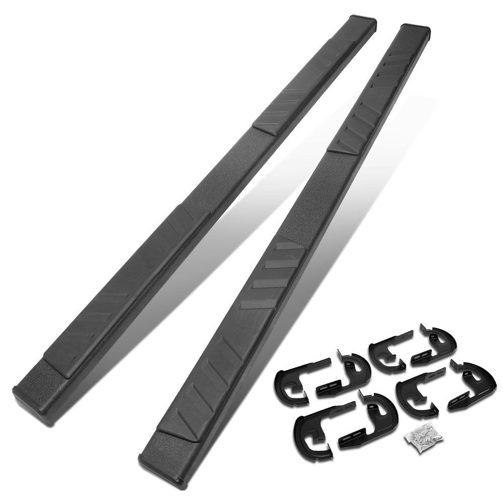 Flat Board Slant Black Running Board Nerf Bar For 04-14 Ford F-150 Extended Cab