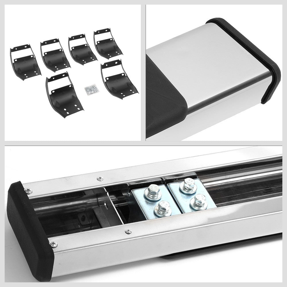 Flat Board Slant Chrome/Black Running Board Nerf Bar For 15+ F-150 Extended Cab