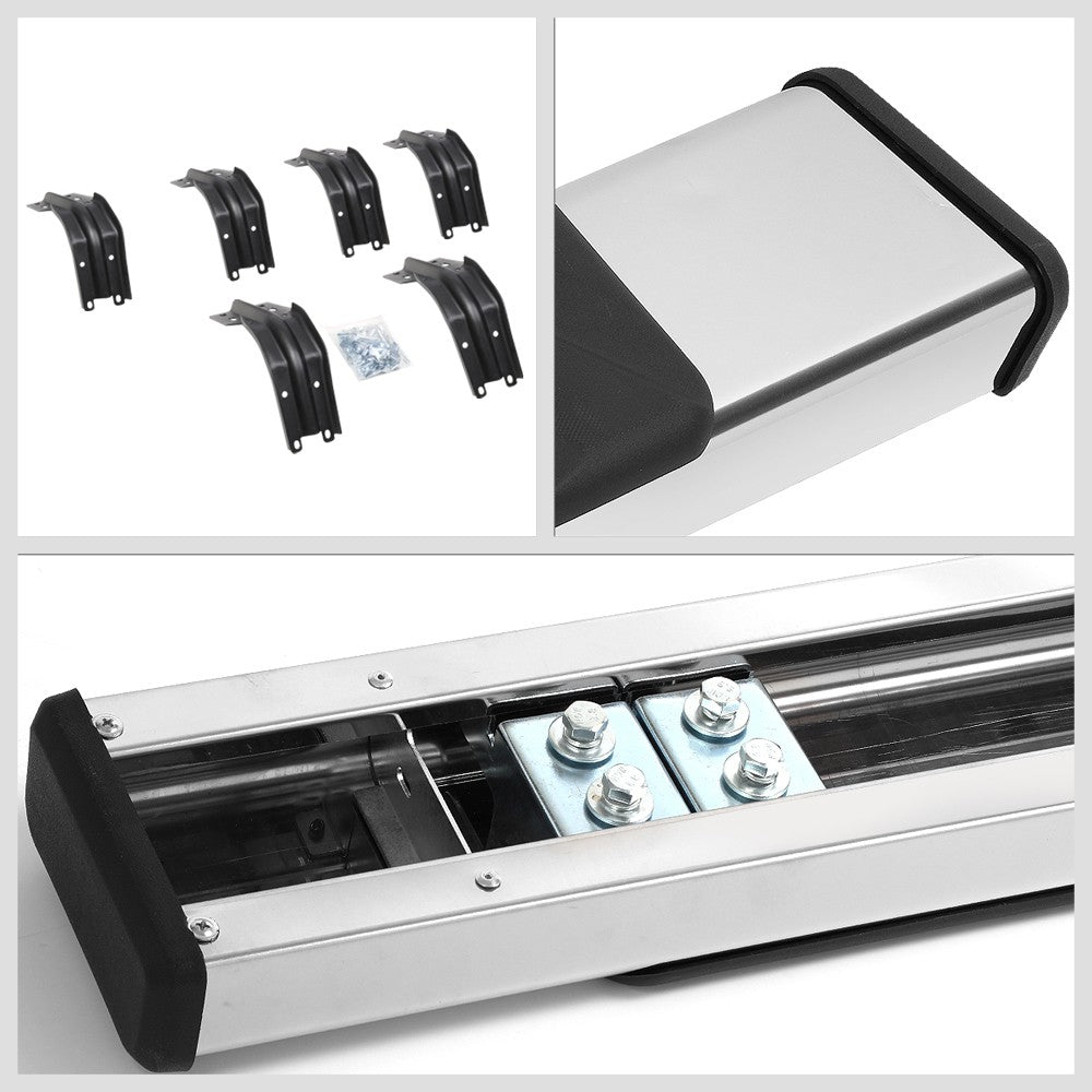 Flat Board Slant Metal Running Board Nerf Bar For 99-16 Ford Super Duty Crew Cab