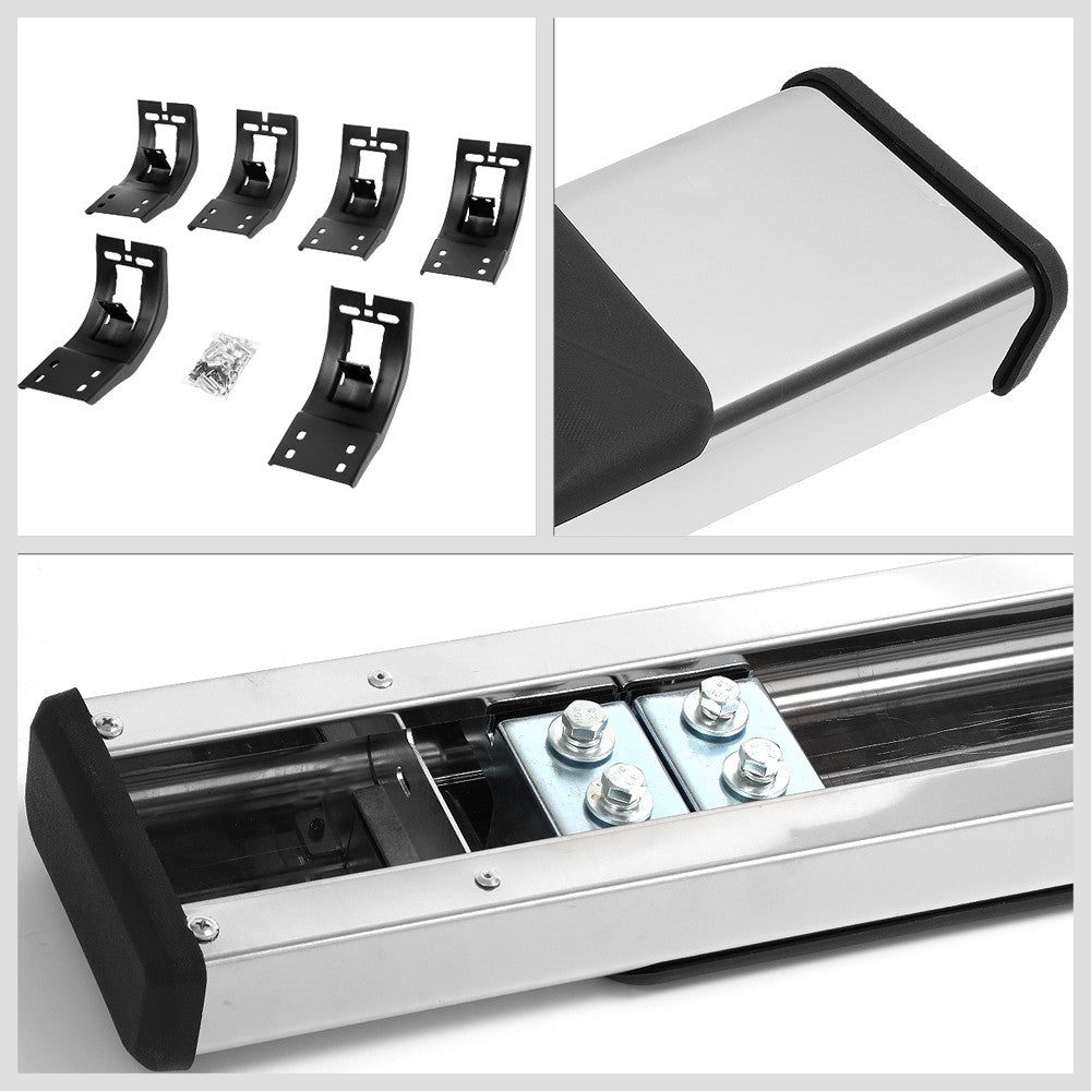 Flat Board Slant V3 Chrome/Black Running Board Nerf Bar For 09-18 Ram Crew Cab