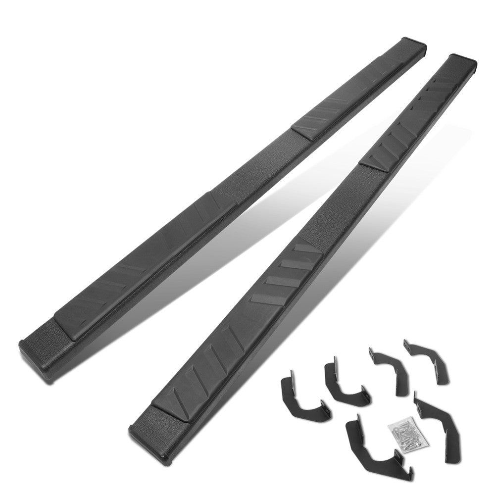 Flat Board Slant Black Running Board Nerf Bar For 05-22 Toyota Tacoma Crew Cab
