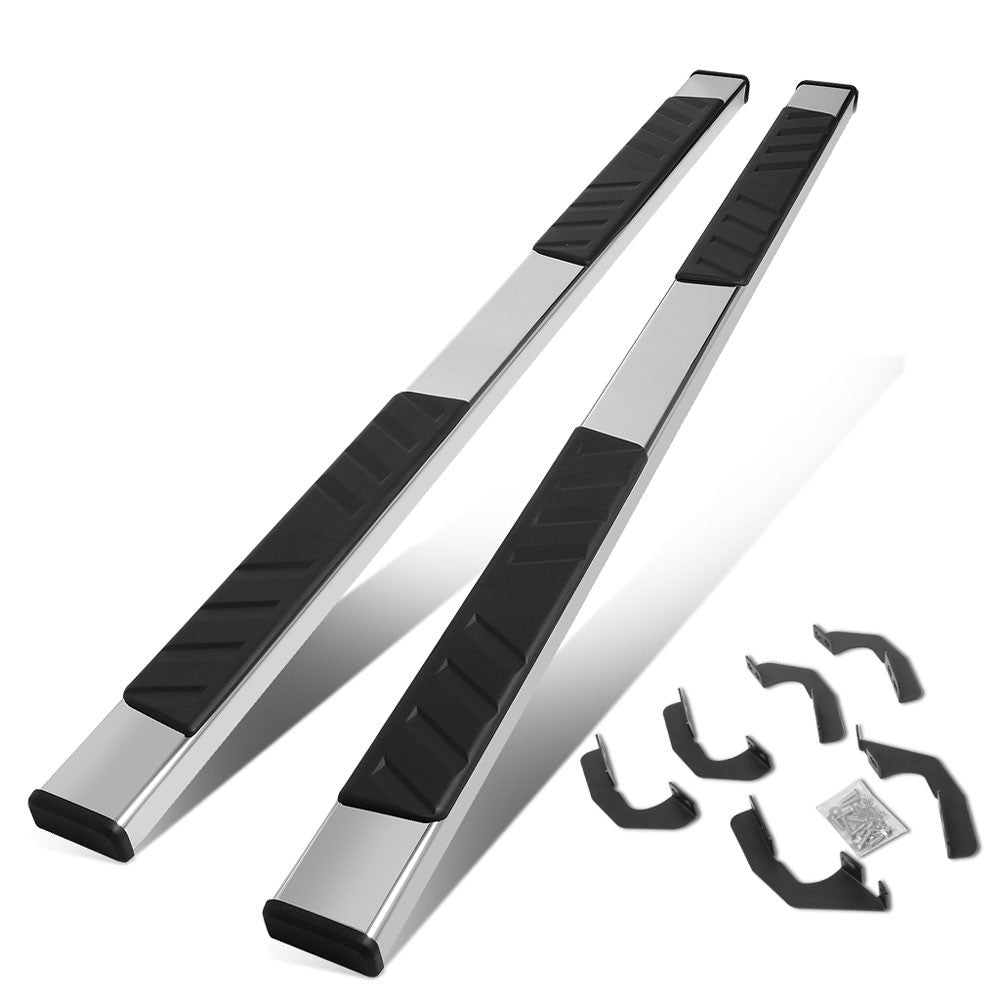 Flat Board Slant Chrome/Black Running Board Nerf Bar For 05-22 Tacoma Crew Cab