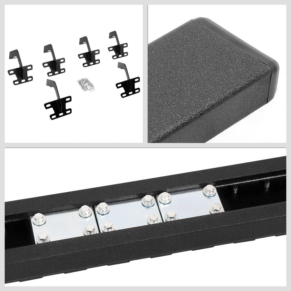 Flat Honeycomb 1 Pad Black Running Board Nerf Bar For 19+ Ram 1500 DT Crew Cab