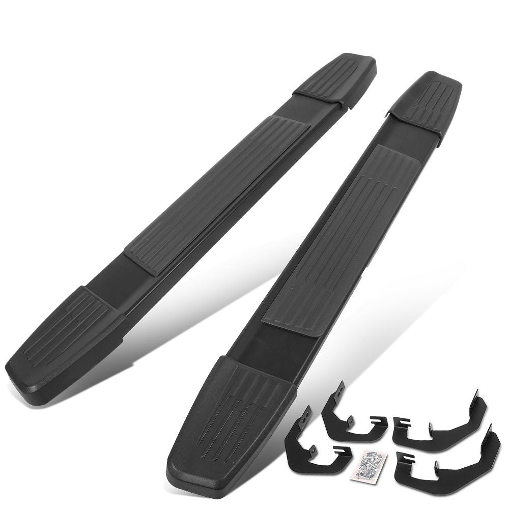 55" Black Straight Running Board For 07-19 Silverado Sierra Standard Cab