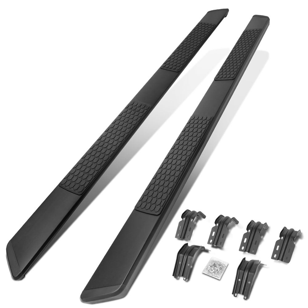 Flat Honeycomb 2 Pad Black Running Board Nerf Bar For 99-16 Ford S.Duty Crew Cab