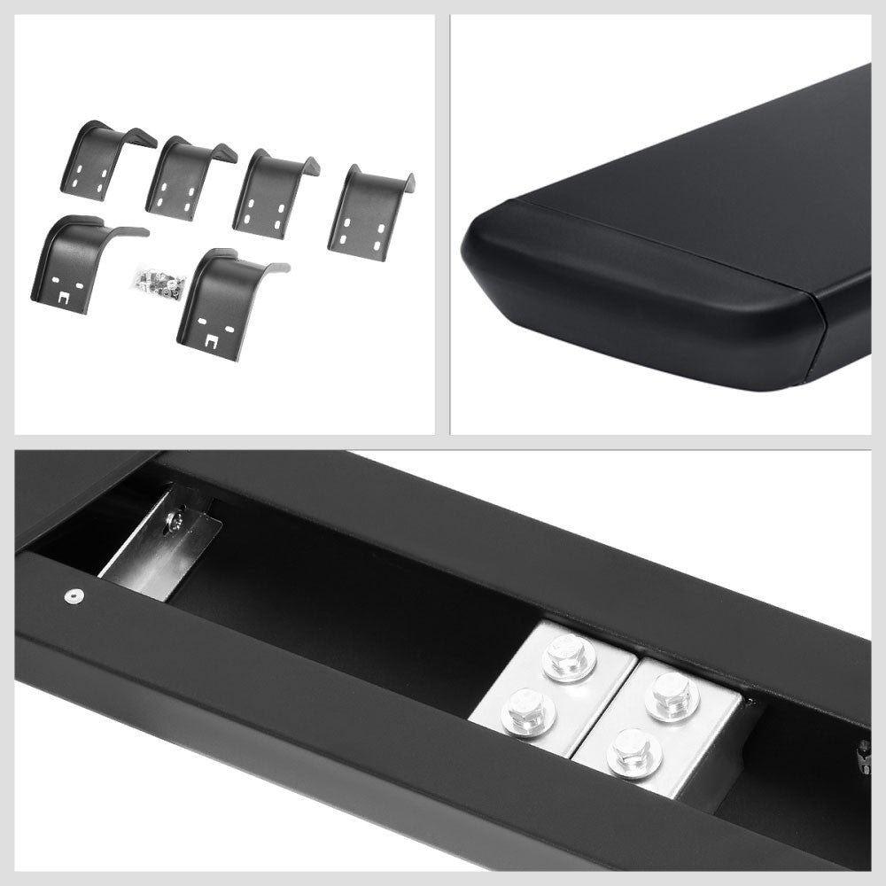 Flat Honeycomb 2 Pad Black Running Board Nerf Bar For 09-18 Ram 1500 Crew Cab