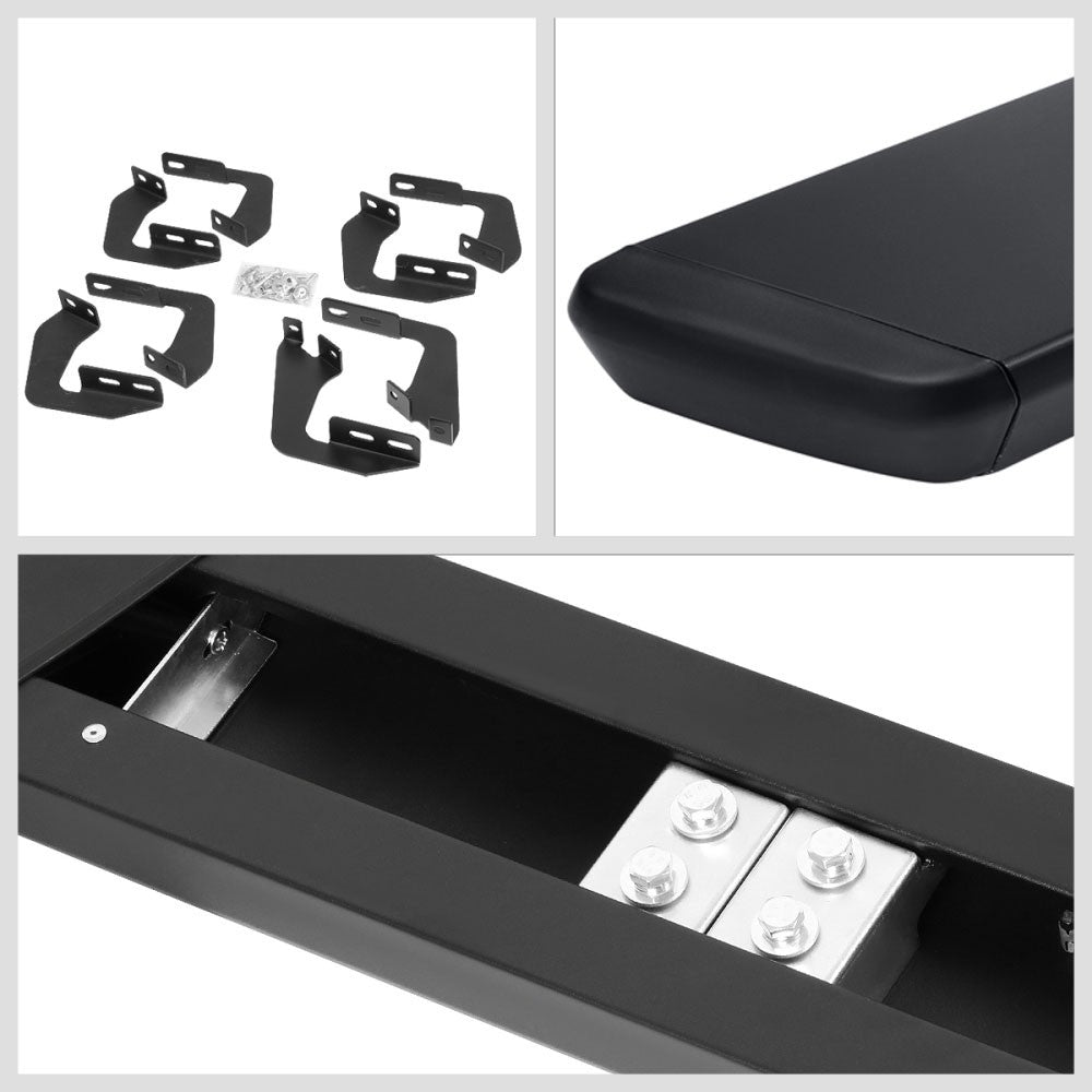 Flat Honeycomb 2 Pad Black Running Board Nerf Bar For 07-21 Tundra XK50 Crew Cab