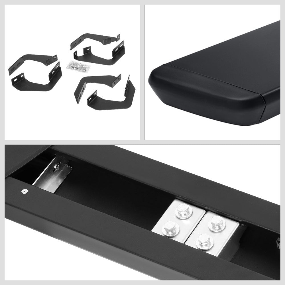 80" Black Honeycomb 2 Pad/Slant Cap Running Board For 07-21 Tundra XK50 Crew Cab