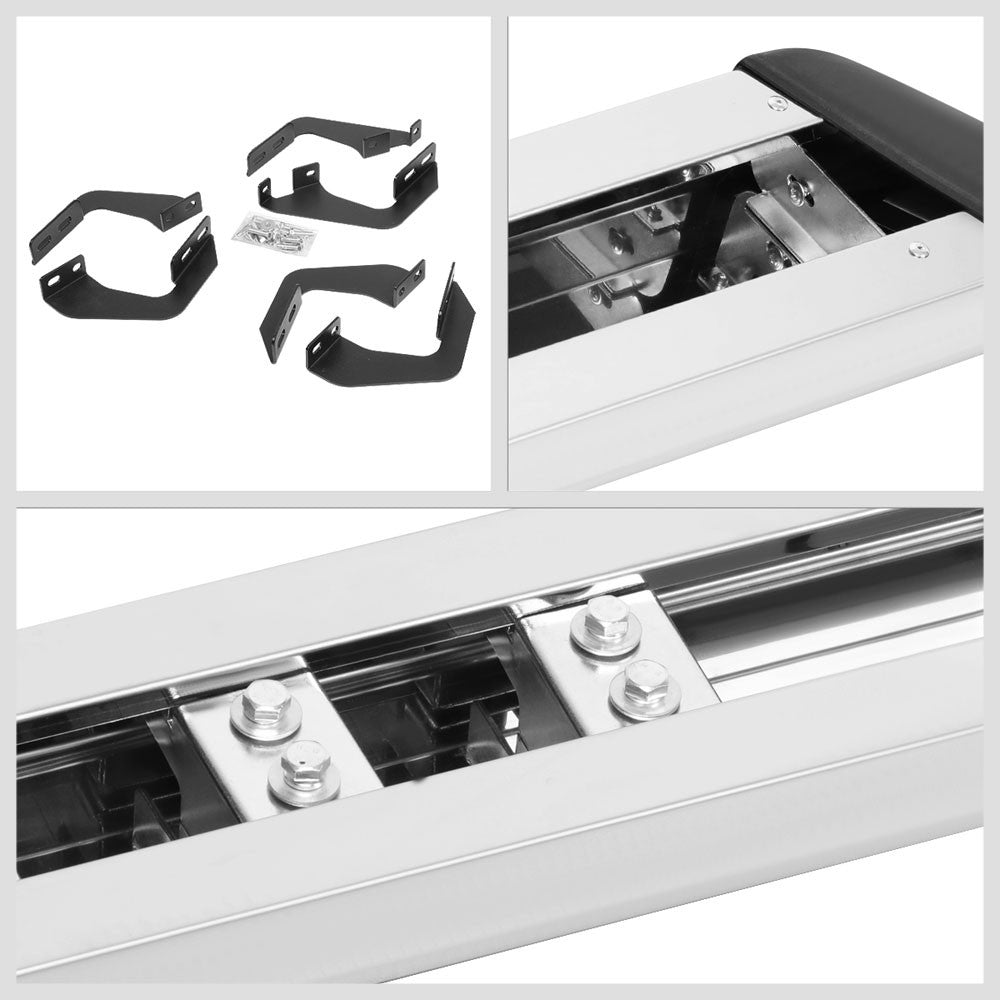 80" Metallic Honeycomb Pad/Slant Cap Running Board For 07-21 Tundra Extended Cab