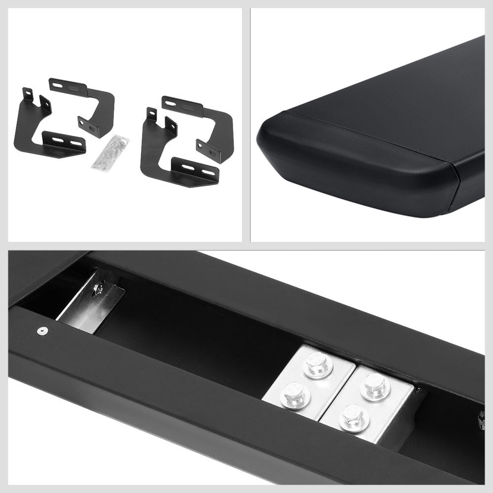 55" Black Honeycomb Pad Running Board For 07-17 Toyota Tundra XK50 Standard Cab