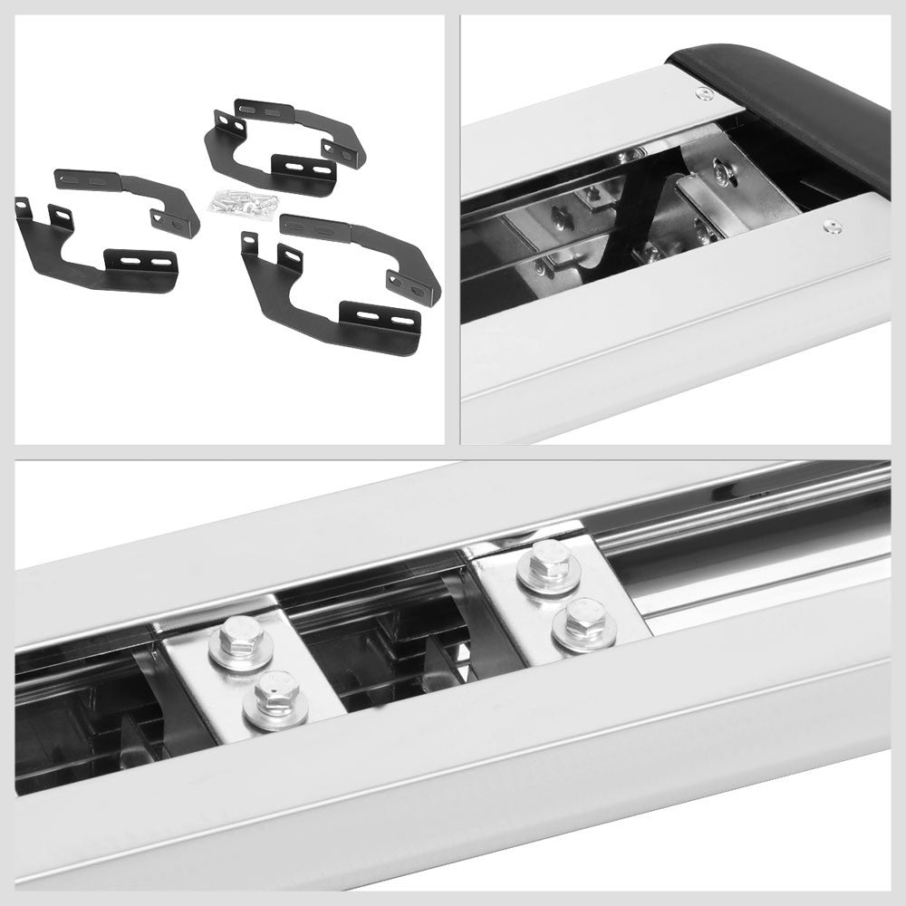 84" Metallic Honeycomb Pad/Slant Cap Running Board For 05-22 Tacoma Extended Cab