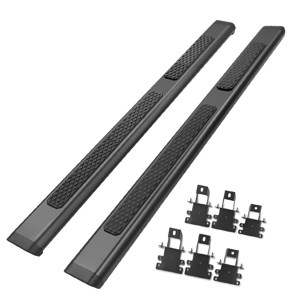 Black Rocker Panel Mount Running Board Step Bar For 18+ Jeep Wrangler JL 4DR