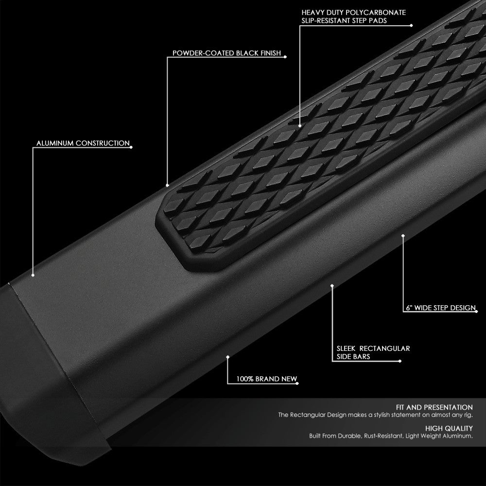 Black Rocker Panel Mount Running Board Step Bar For 18+ Jeep Wrangler JL 4DR