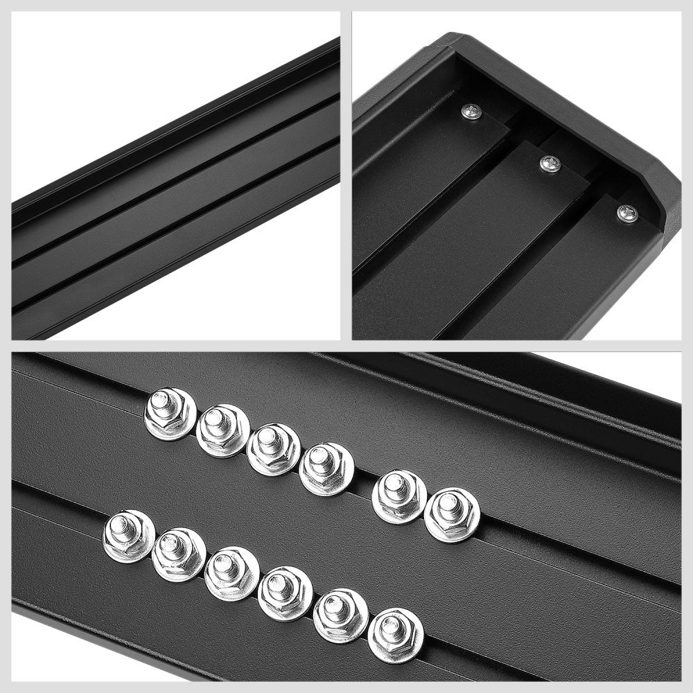 Black Rocker Panel Mount Running Board Step Bar For 18+ Jeep Wrangler JL 4DR
