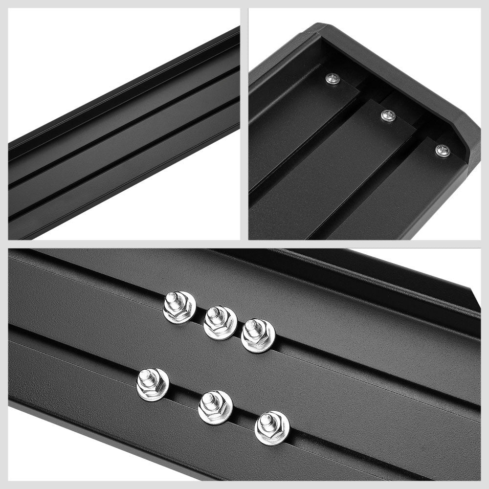 Black Rocker Panel Mount Running Board Step Bar For 07-18 Jeep Wrangler JK 4DR