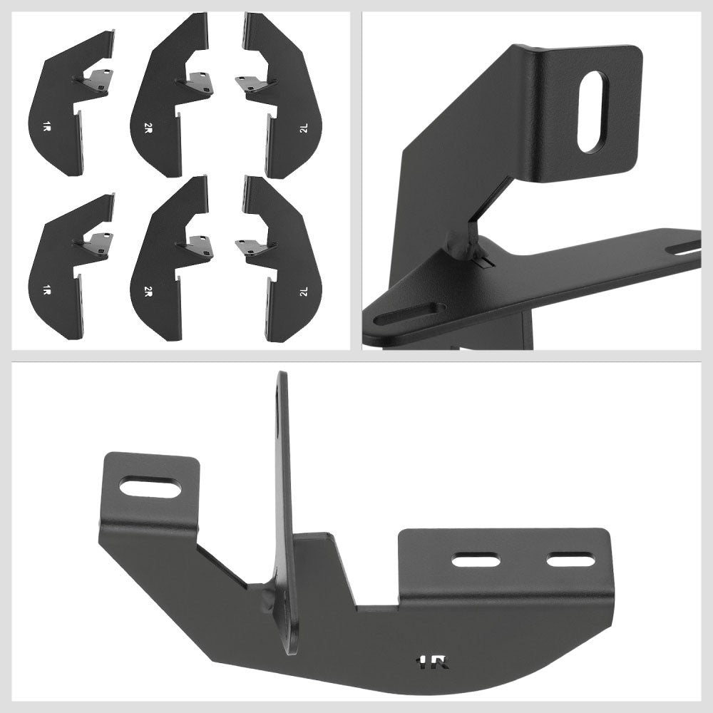 Black Rocker Panel Mount Running Board Step Bar For 07-18 Jeep Wrangler JK 4DR