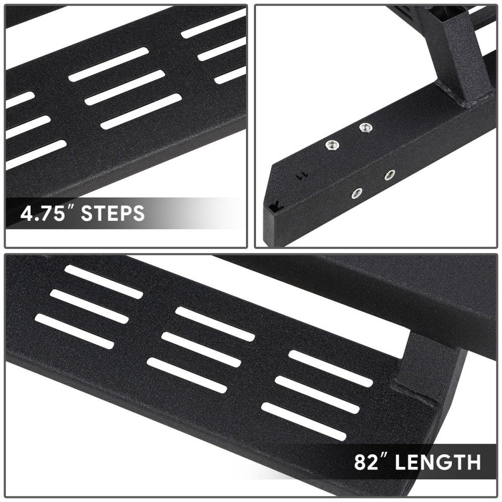 Black Lower Cleat Steps Running Boards For 19+ Silverado Sierra T1XX Crew Cab