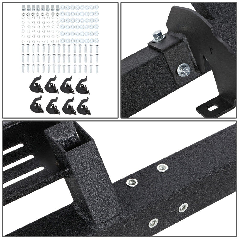 Black Lower Cleat Steps Running Boards For 19+ Silverado Sierra T1XX Crew Cab