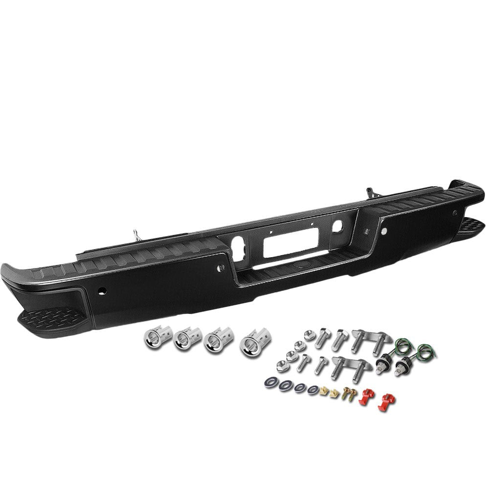 Black Rear Corner Step Bumper w/ Parking Sensor Hole For 14-18 Silverado 1500