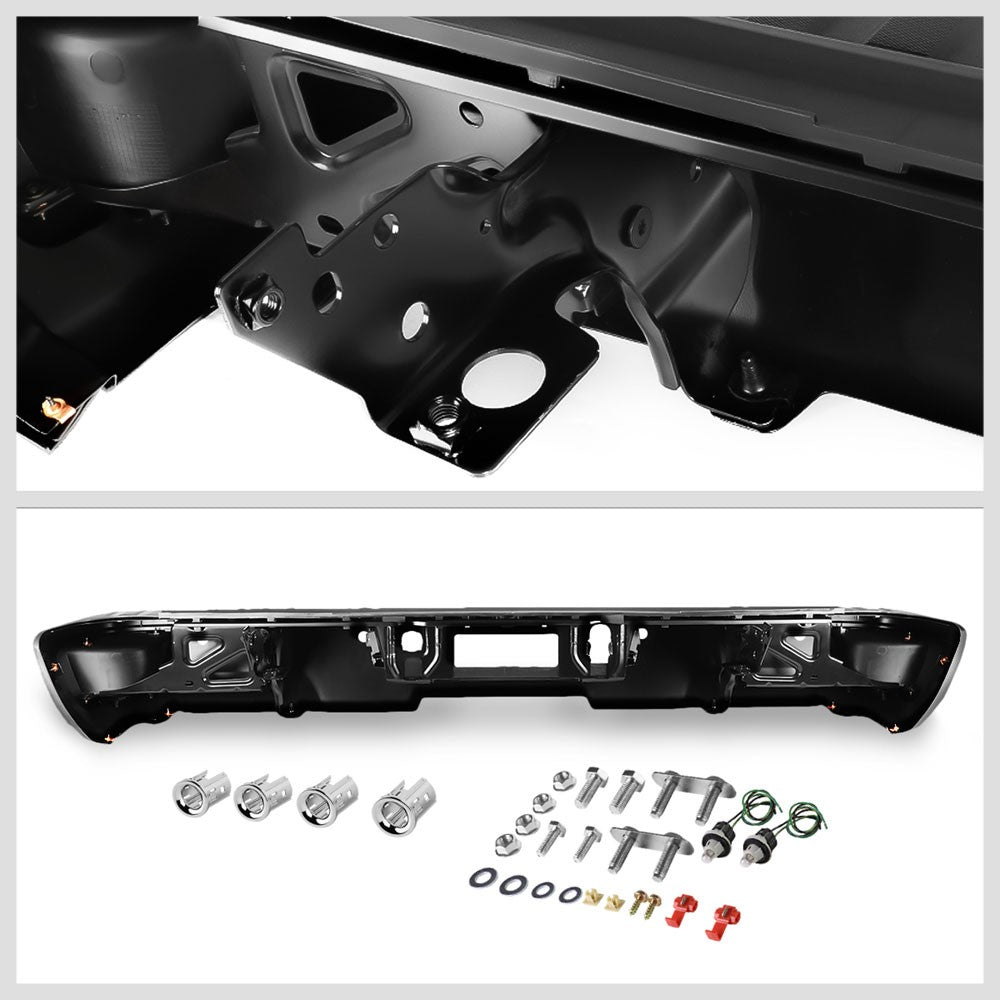 Black Rear Corner Step Bumper w/ Parking Sensor Hole For 14-18 Silverado 1500