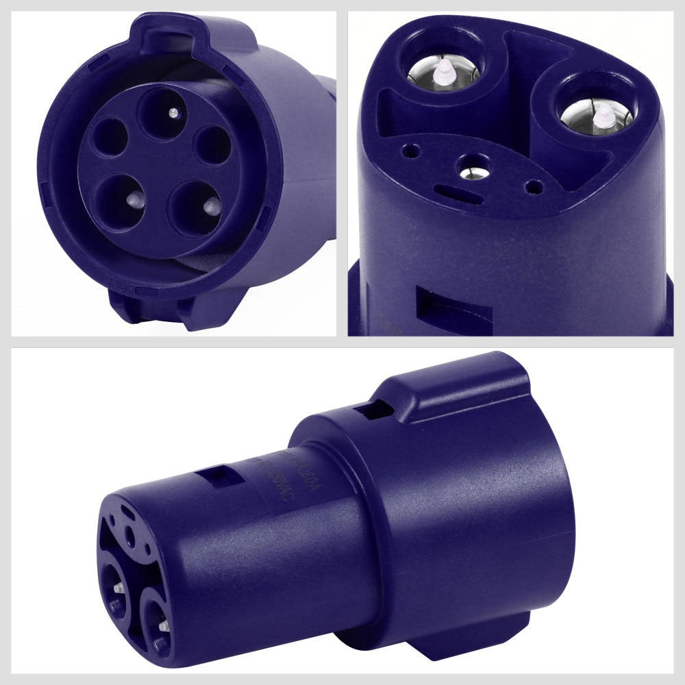 Blue J1772 Female Charger Connector Charging Adapter Tesla Model 3/S/X/Y BFC-CHADT-01-BL
