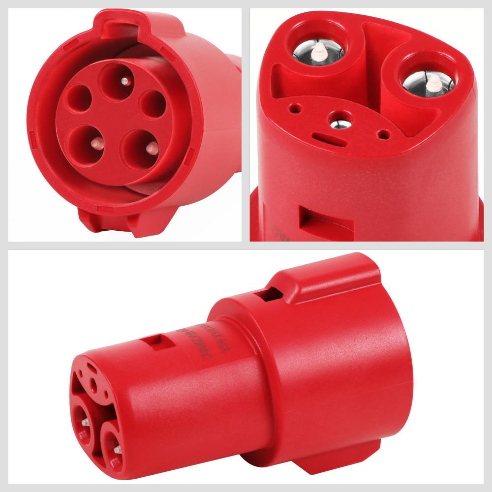 Red J1772 Female Charger Connector Charging Adapter Tesla Model 3/S/X/Y BFC-CHADT-01-RD