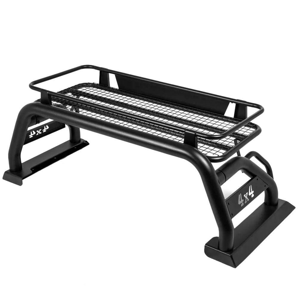 Black Top Roof Rack Luggage Baggage Basket Cargo Carrier+Wind Fairing 49"x36"