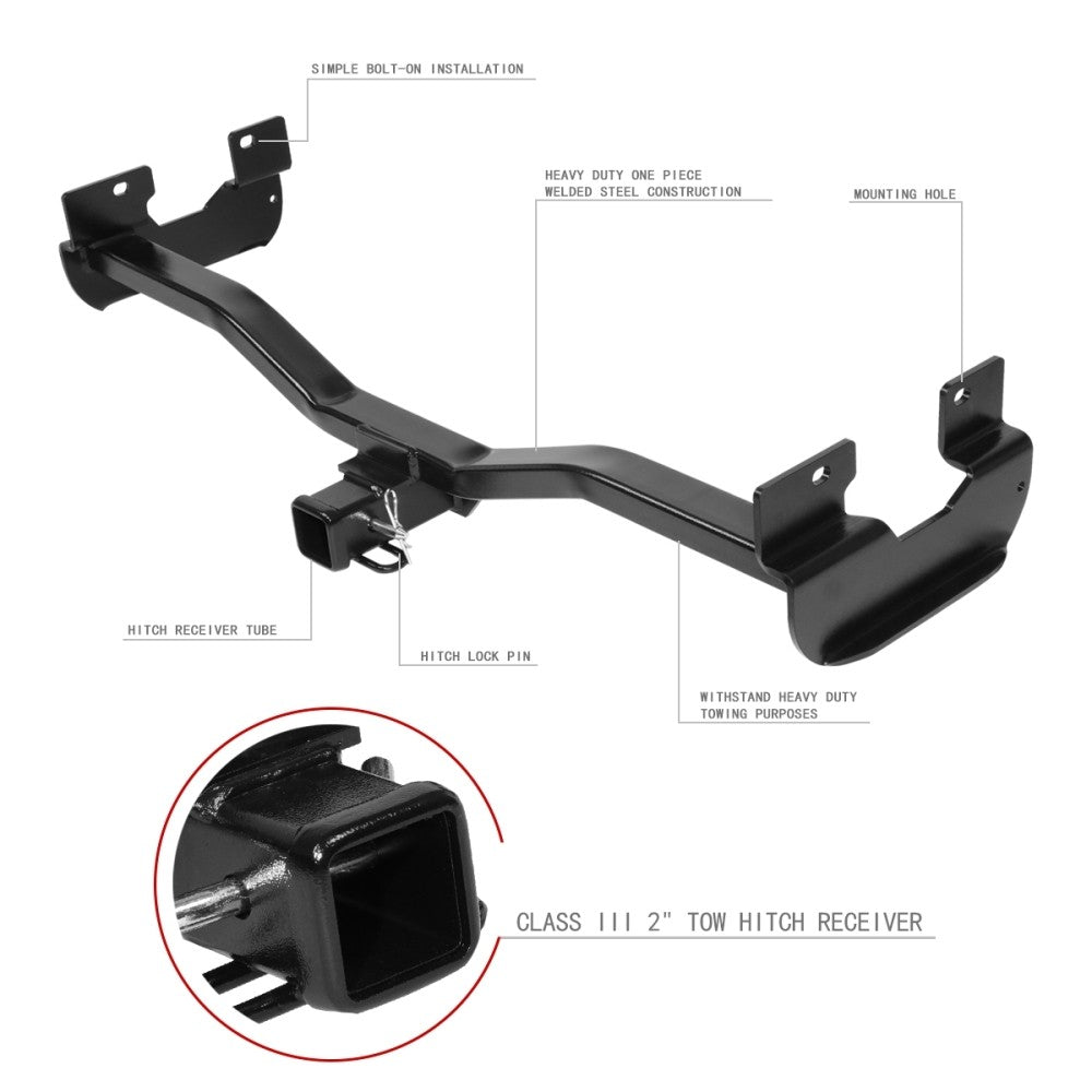2" inches Square Class-3 Steel Tow Hitch Receiver For 06-10 Hummer H3