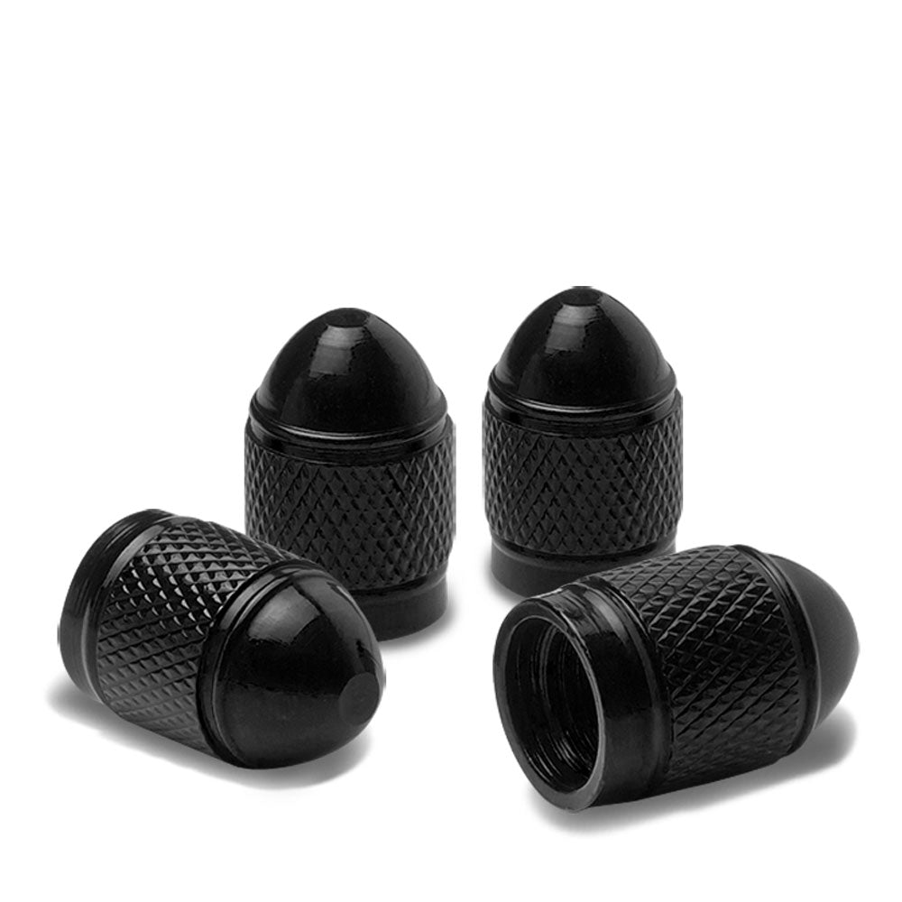 71-R-108-BK BFC 4PCs Universal Bullet Style Black Tire Wheel Rim Valve Air Stems Cap