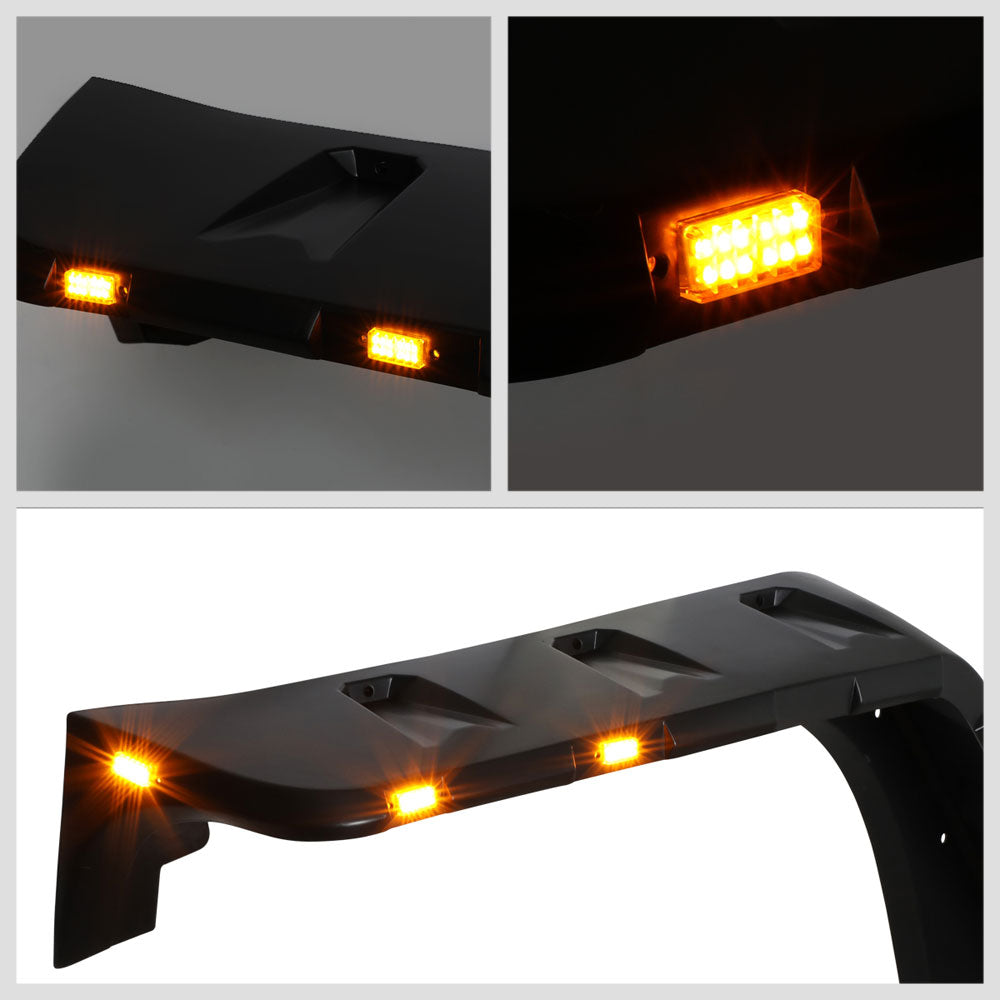 BFC-WFENDER-81011-MBK 4PCs Black Matte Pocket Style Wheel Fender Flares For 07-18 Jeep Wrangler JK