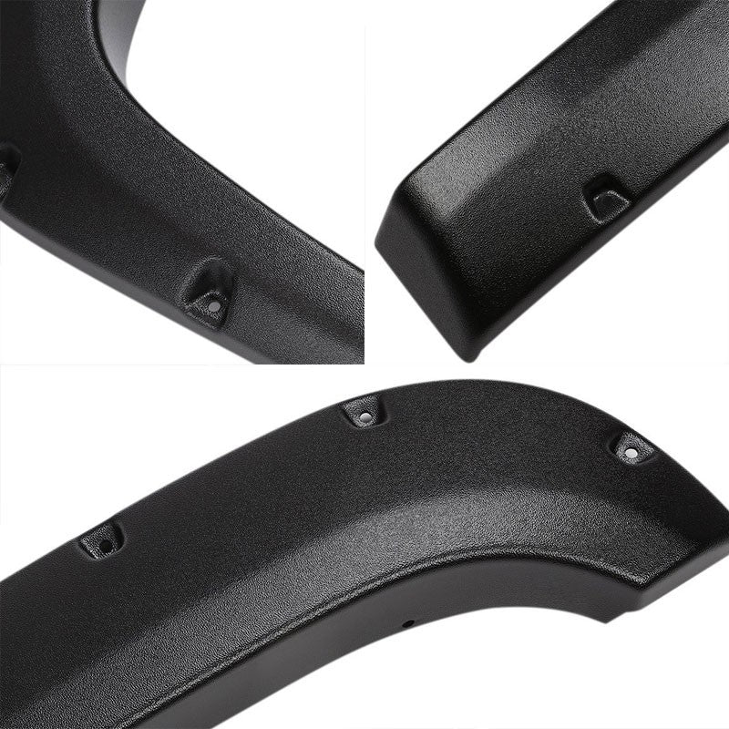 Matte Black Pocket-Riveted T1 Wheel Fender Flares For 07-13 Silverado 69.3" Bed