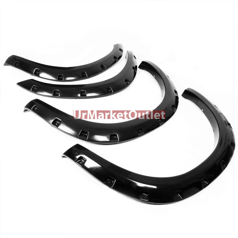 Black ABS Pocket-Riveted Style Wheel Fender Flare Guard For 09-17 Dodge Ram 1500