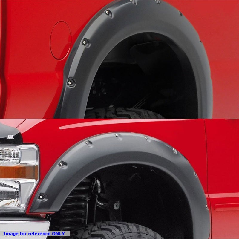 Black ABS Pocket-Riveted Wheel Fender Flares For 11-16 F-250/F-350 Super Duty