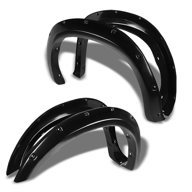 Black ABS Pocket-Riveted Style Wheel Fender Flares Guard For 07-13 Tundra