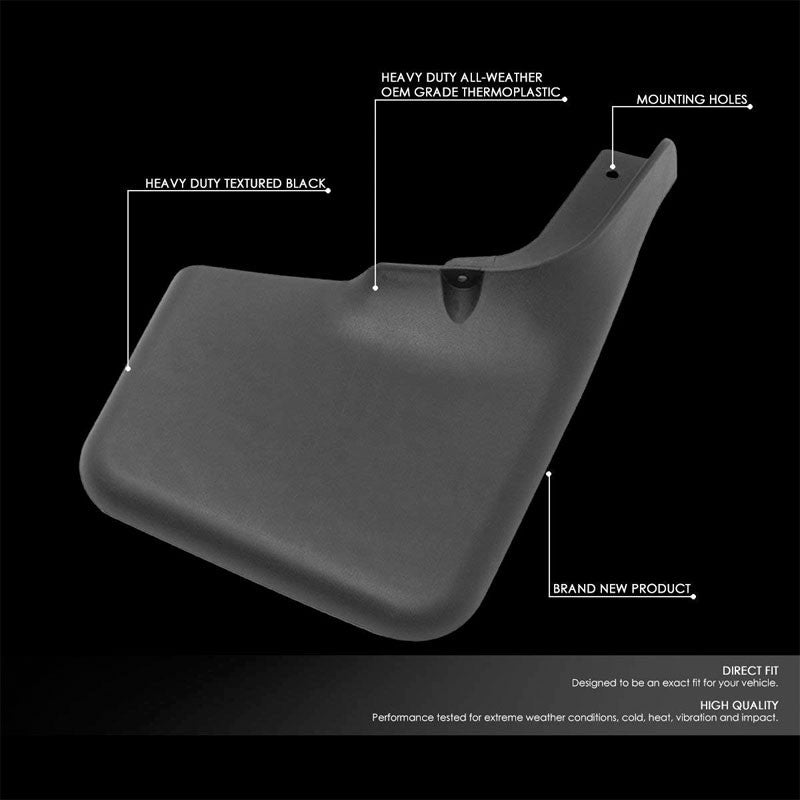 4PC Matte Black Molded 1/8" Mud Flaps Guard For 04-14 F-150 w/OE Fender Flares