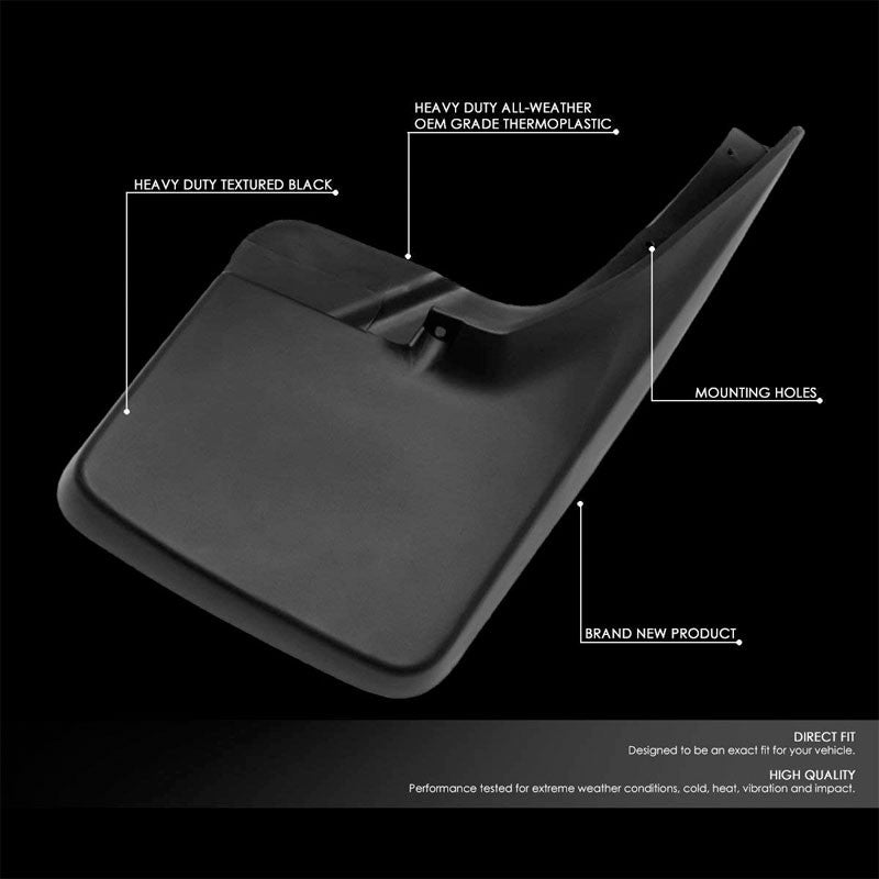 4PC Black Injection Molded 1/8" Wheel Mud Flaps Guard For 09-18 Dodge Ram Pickup