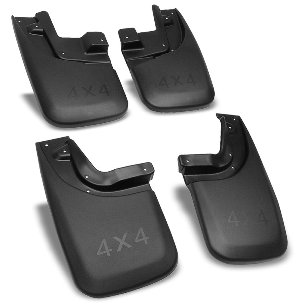 4PC Black Molded 1/8" Mud Flaps Guard Splash For 05-15 Tacoma w/OE Fender Flares