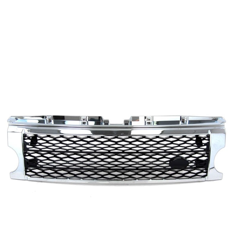 Chrome Frame/Black Diamond Mesh Style Front Grille For 05-09 LR3 Discovery 3 HSE