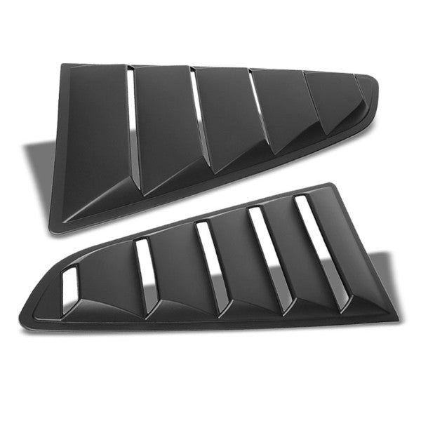 2PC Rear Matte Black Window Louver Side Scoop Cover For 15-18 Ford Mustang Coupe