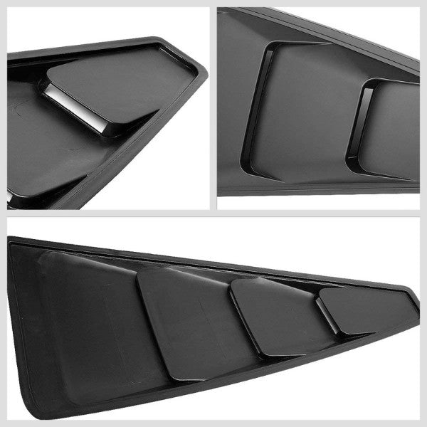 2PC Rear Matte Black Window Louver Side Scoop Cover For 05-14 Ford Mustang Coupe